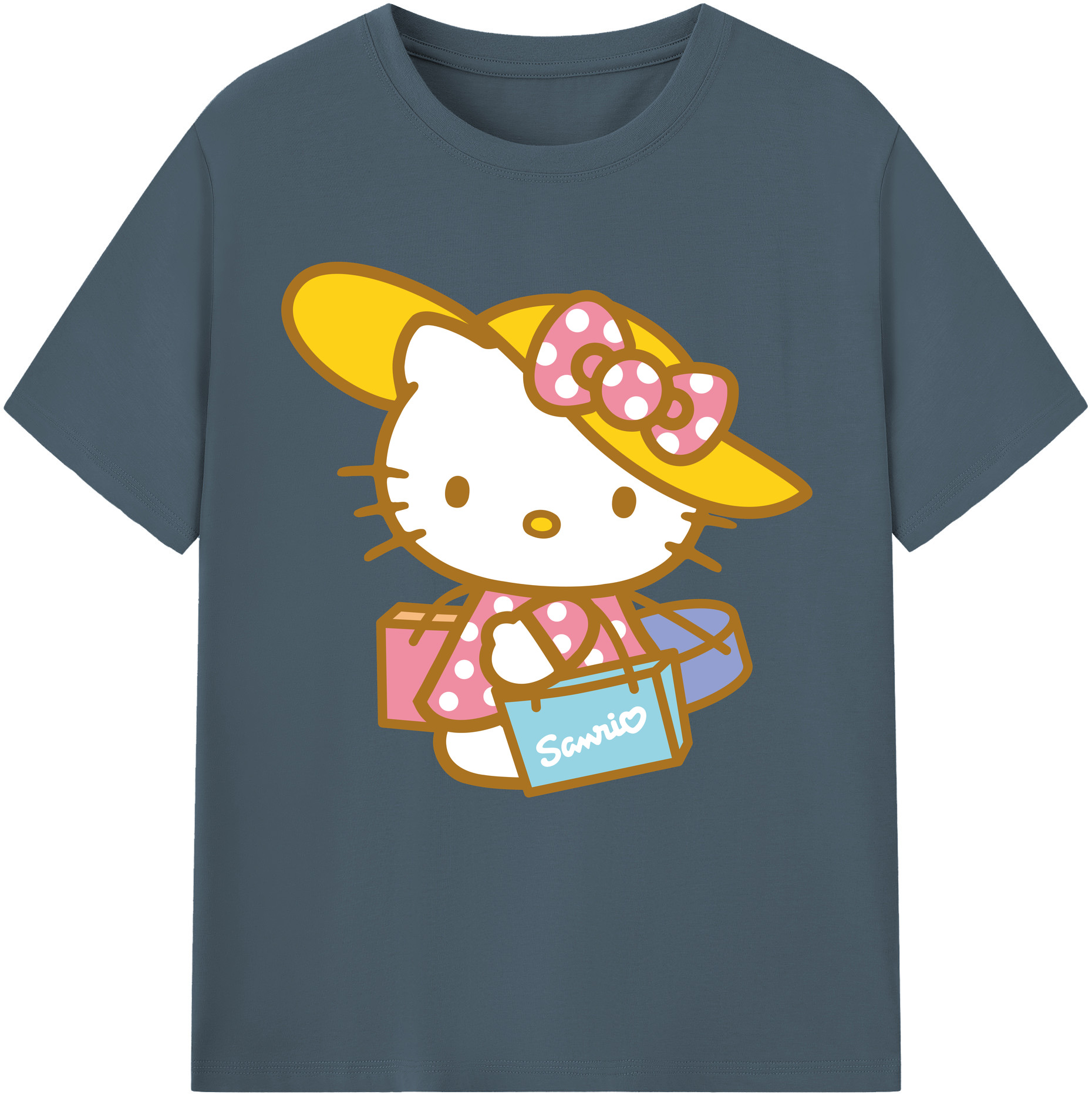 （画像用） Hello Kitty ハローキティ 綿100％半袖Tシャツ（フロントプリント）